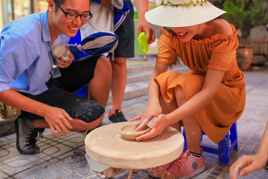Bat Trang Pottery ancient village by Motorbike - The Ceramic Workshop: Make Something, Then Watch It Become Real