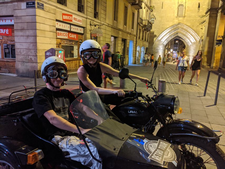 Bordeaux: Nighttime Sidecar Tour with Wine Tasting - Bordeaux at night from a vintage sidecar: why the viewpoint feels special