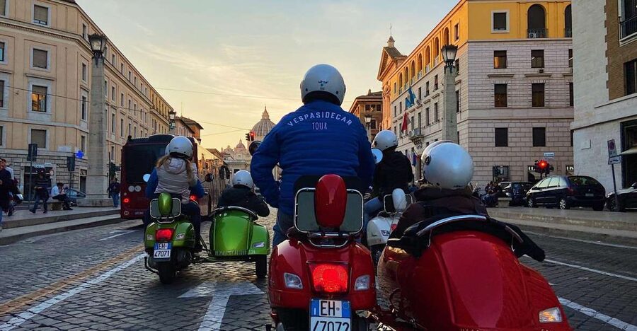 Evening Vespa Sidecar Tour with Gourmet Pizza Tasting - Getting ready: helmets, seat belts, ponchos, and winter comfort