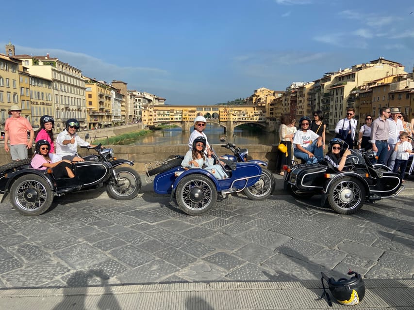 Florence Vintage Motorcycle Sidecar ride - Morning or Sunset - Arno River to San Niccolò: the Florence you miss on foot