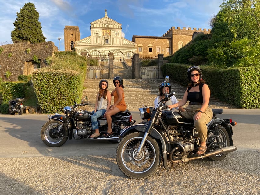 Florence Vintage Motorcycle Sidecar ride - Morning or Sunset - Michelangelo Square and terrace: your final panorama moment